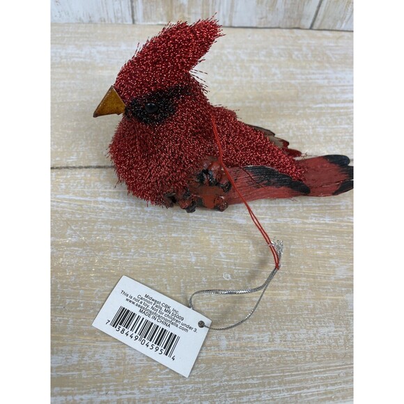 Vintage Seasons of Canon Falls Red Cardinal Feather Ornament w/Tag - Picture 5 of 7